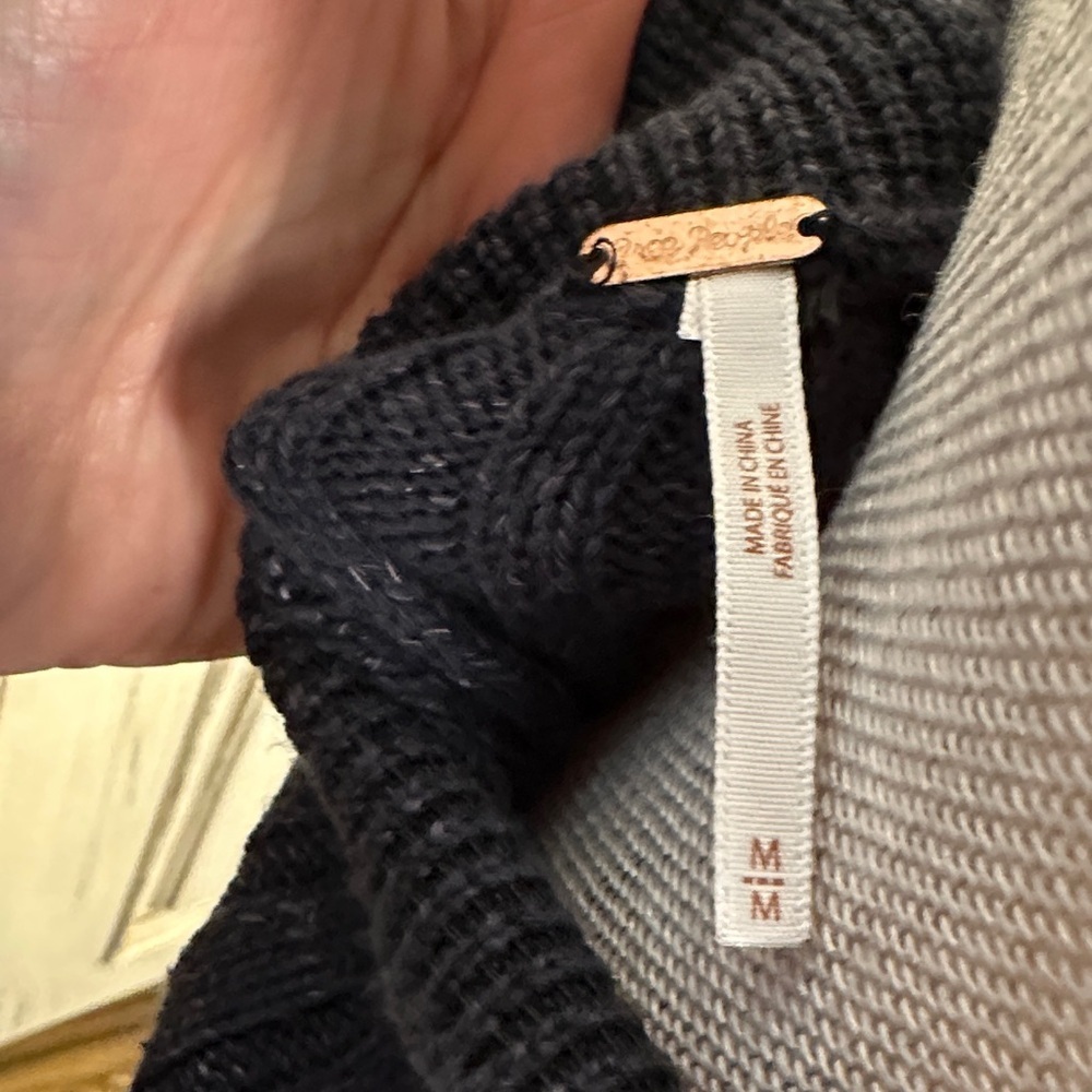 Free People Better Days Grayed Blue Elegant Ribbed Knit Maxi Skirt / Deep Slit - Picture 8 of 11